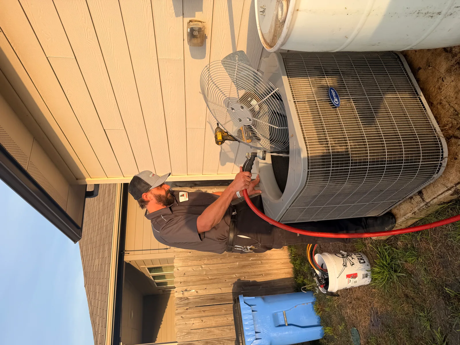 Moorhead technician working on a system in the field