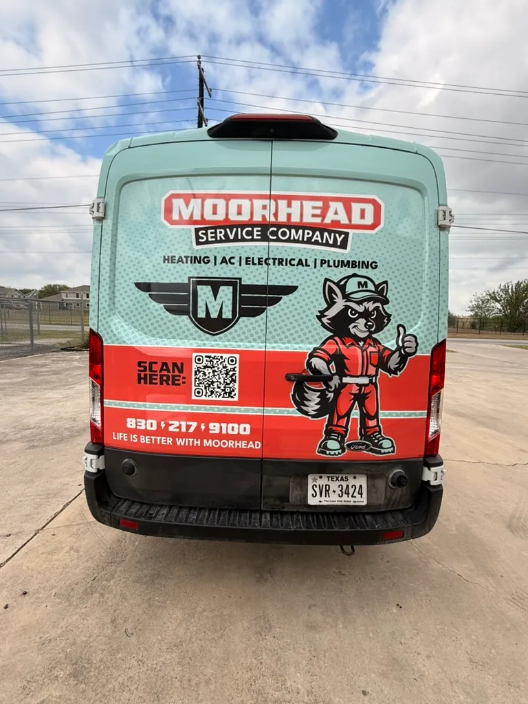 Moorhead Service Company van on a Devine call