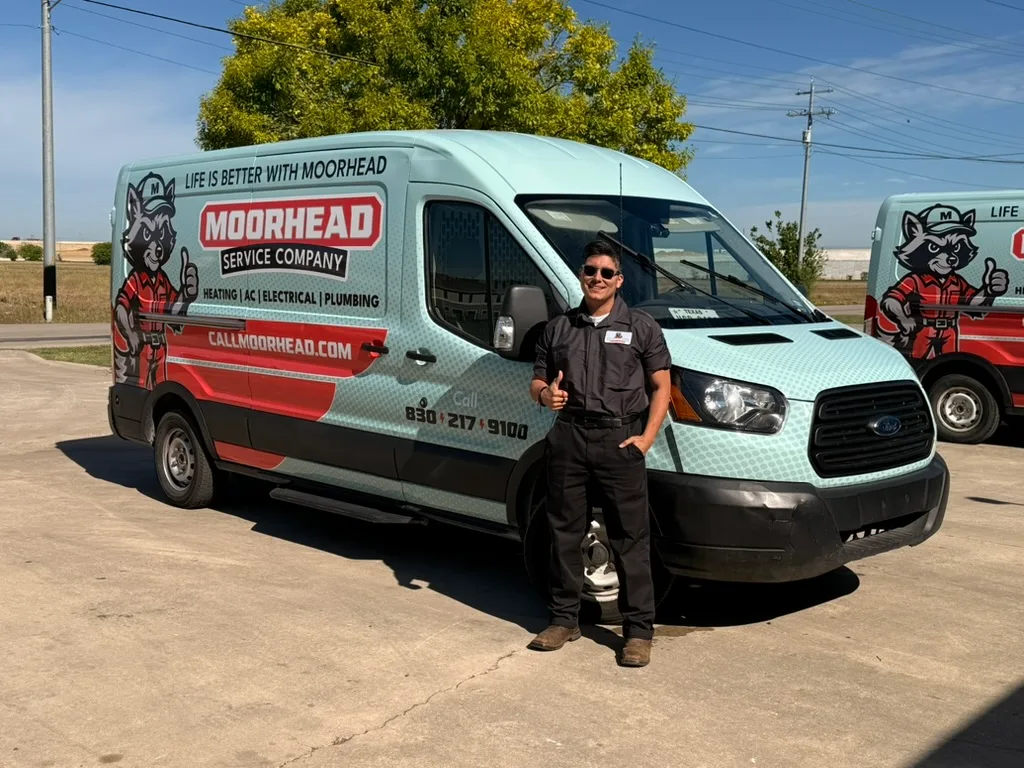 Moorhead Service Company van on a Blanco call