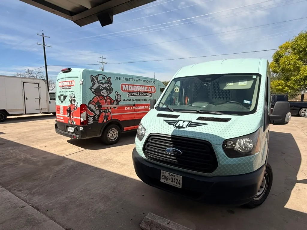 Moorhead Service Company van on a Sattler call