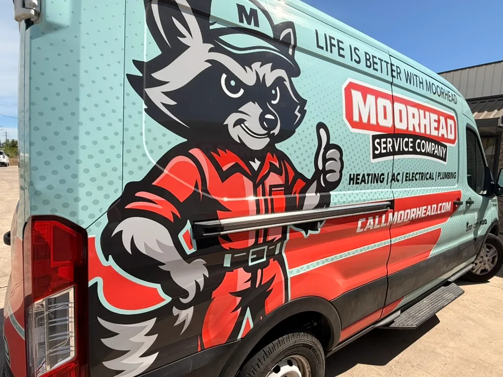 Moorhead Service Company van on a Devine call