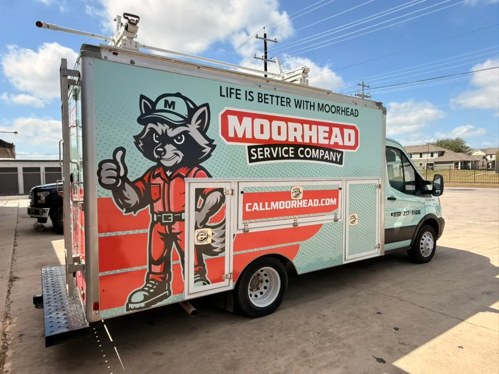 Moorhead Service Company van in Seguin, TX