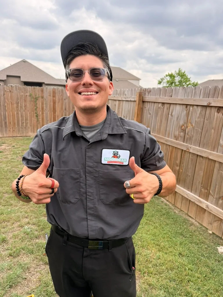 Moorhead Service Company technician after a job in Boerne, TX