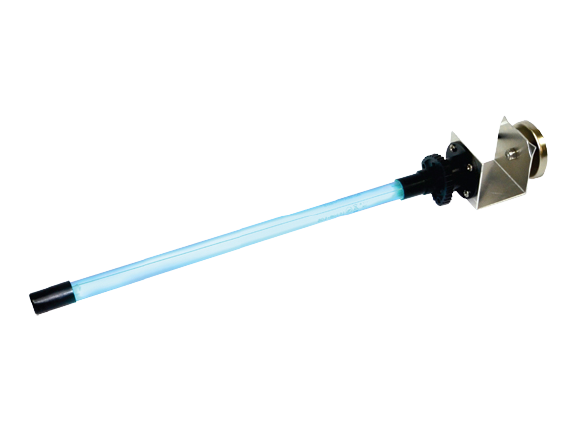 A BLU QR UV Light kit installed inside an HVAC system, shining on the evaporator coil.