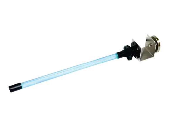 A BLU QR UV Light kit installed inside an HVAC system, shining on the evaporator coil.