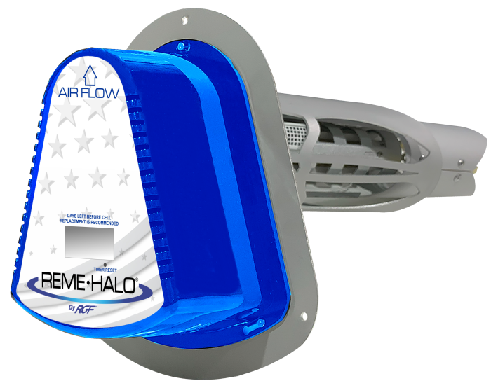 The REME HALO® Whole Home In-Duct Air Purifier unit.