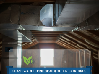Duct system with less dust and cleaner internal air, showing better indoor air quality in Texas homes.